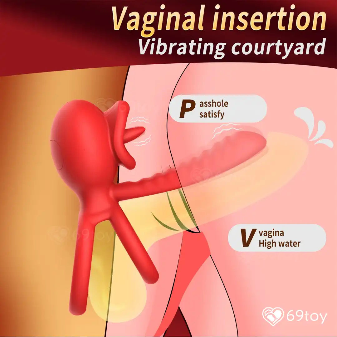 App Control Vibrating Double Cock Ring