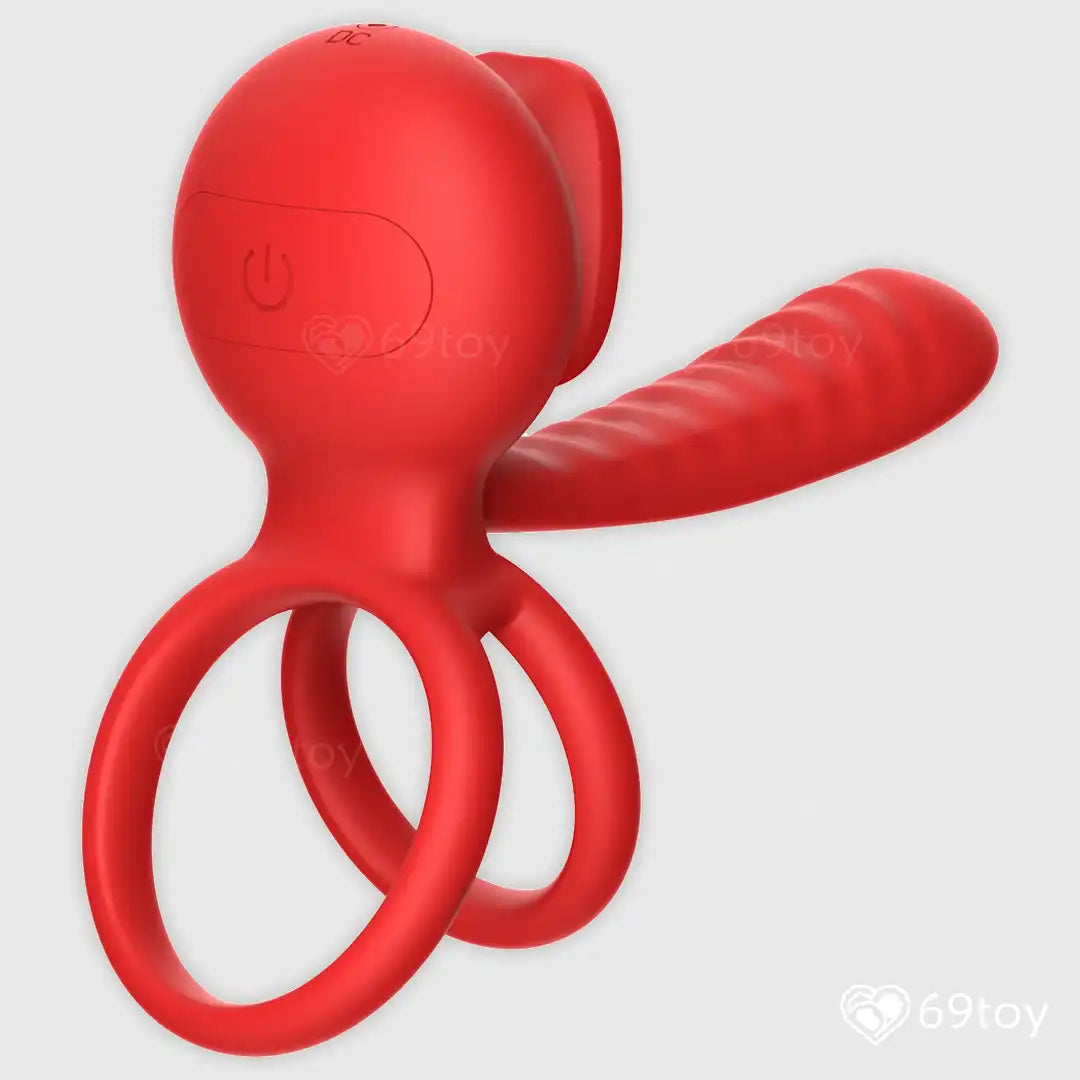 App Control Vibrating Double Cock Ring