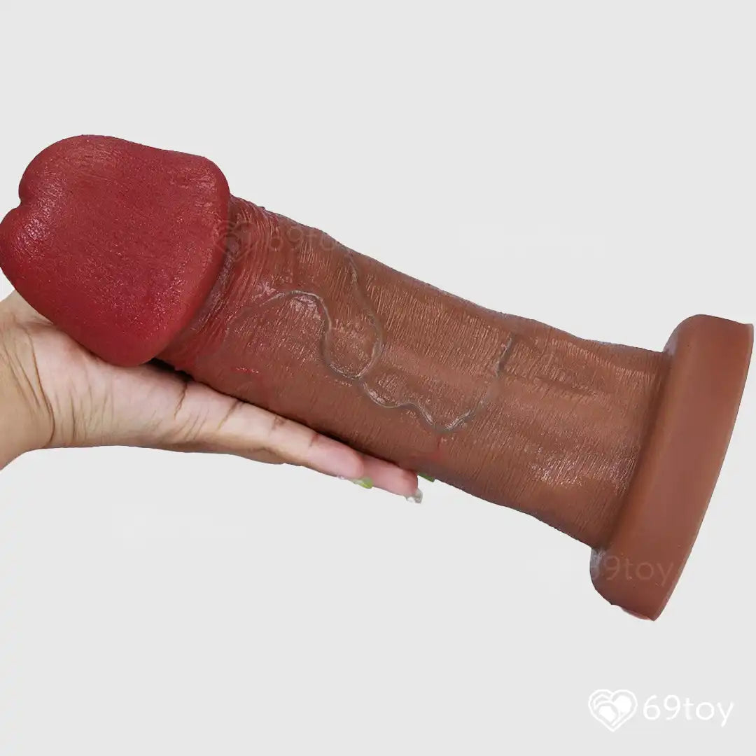 Thick Dual Layer Realistic Flesh Brown Dildo