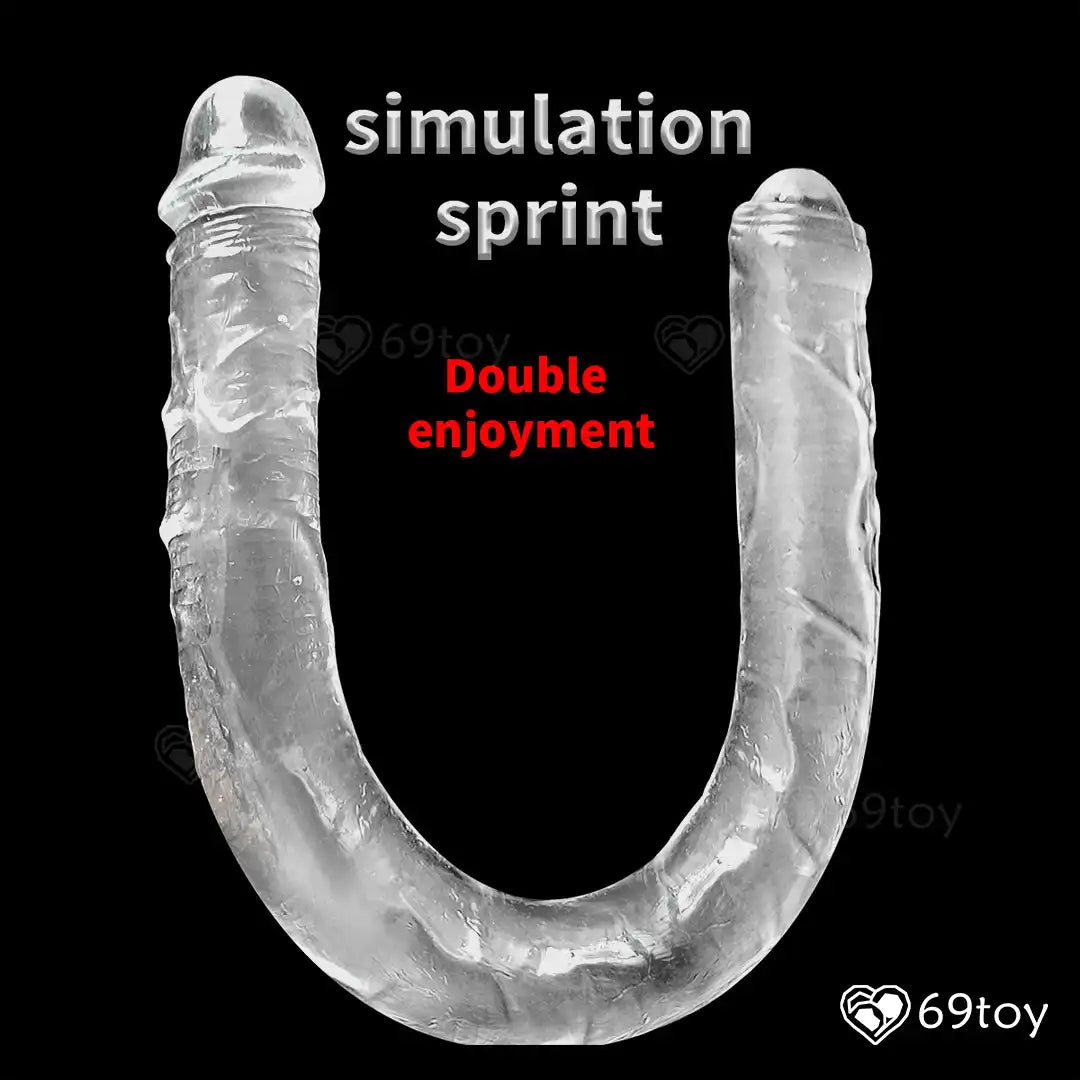 15" Double Ended Transparent Silicone Dildo