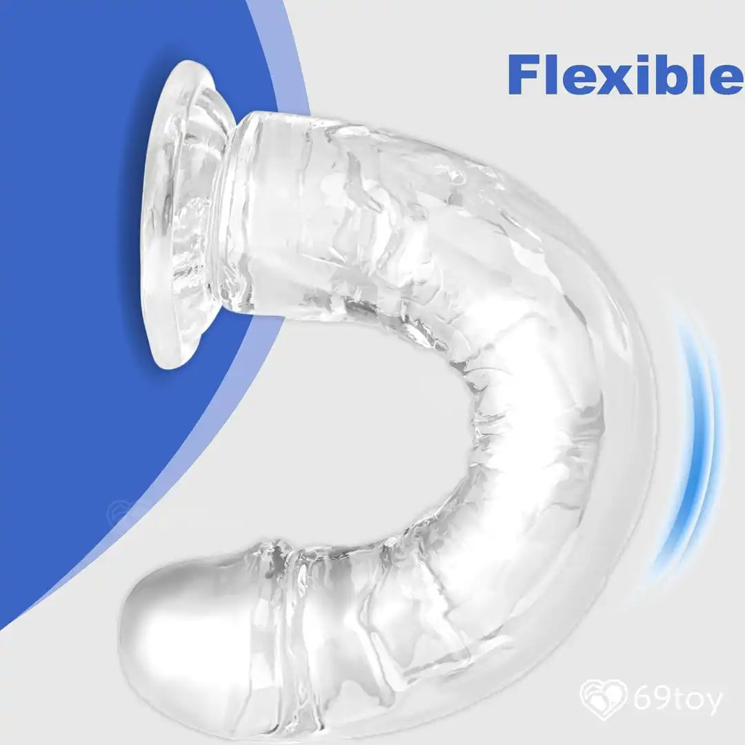 Crystal Clear Realistic Suction Cup Dildo