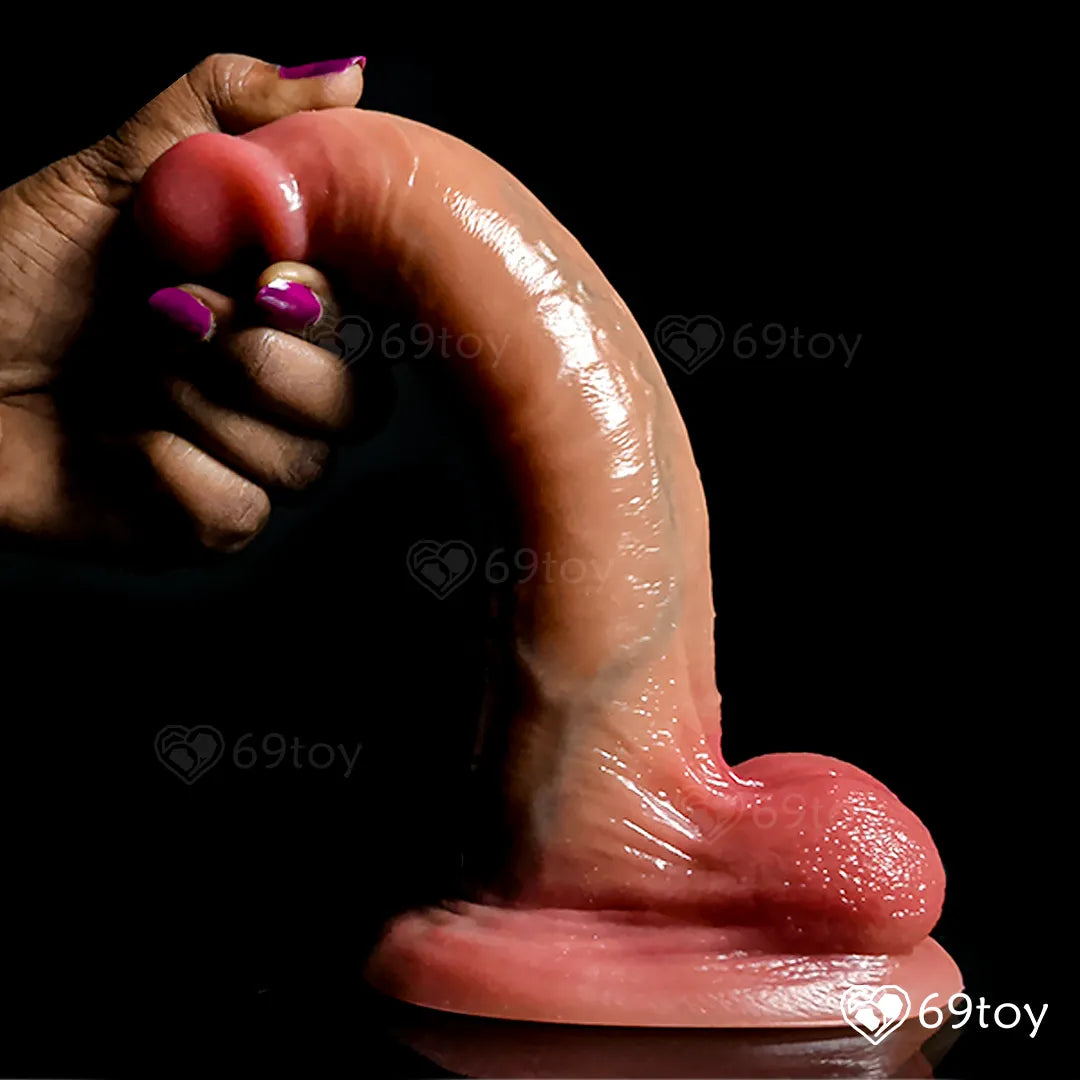 True Glide 9 Inch Sliding Foreskin Dildo with Balls