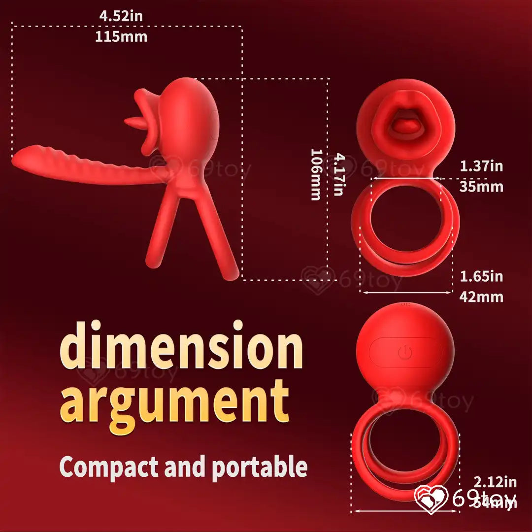 App Control Vibrating Double Cock Ring