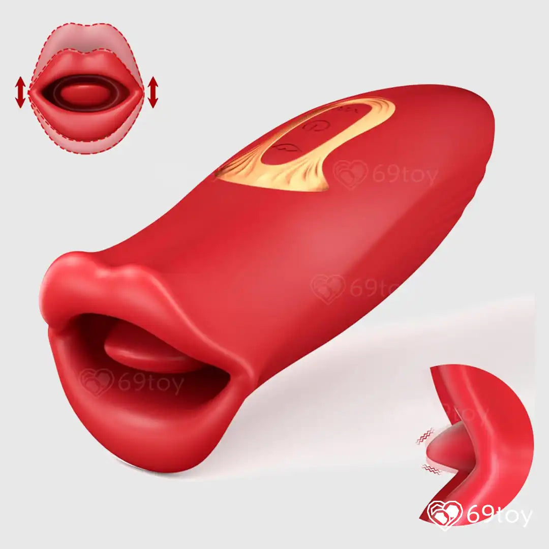 Wet Kiss Realistic Mouthbite Tongue Lick Sucking Vibrator
