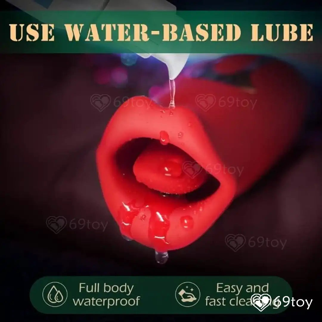 Wet Kiss Realistic Mouthbite Tongue Lick Sucking Vibrator