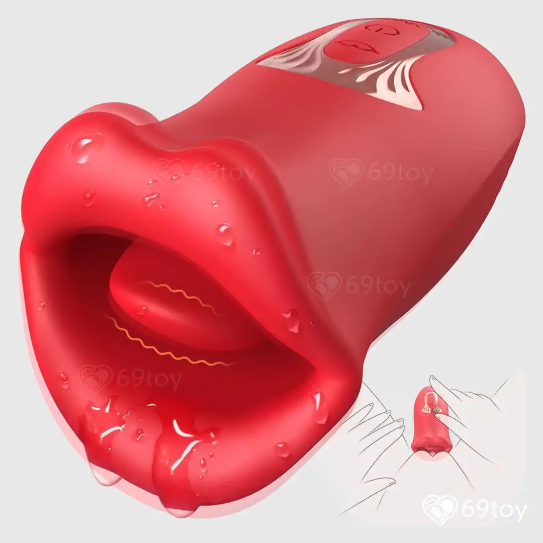 Wet Kiss Realistic Mouthbite Tongue Lick Sucking Vibrator