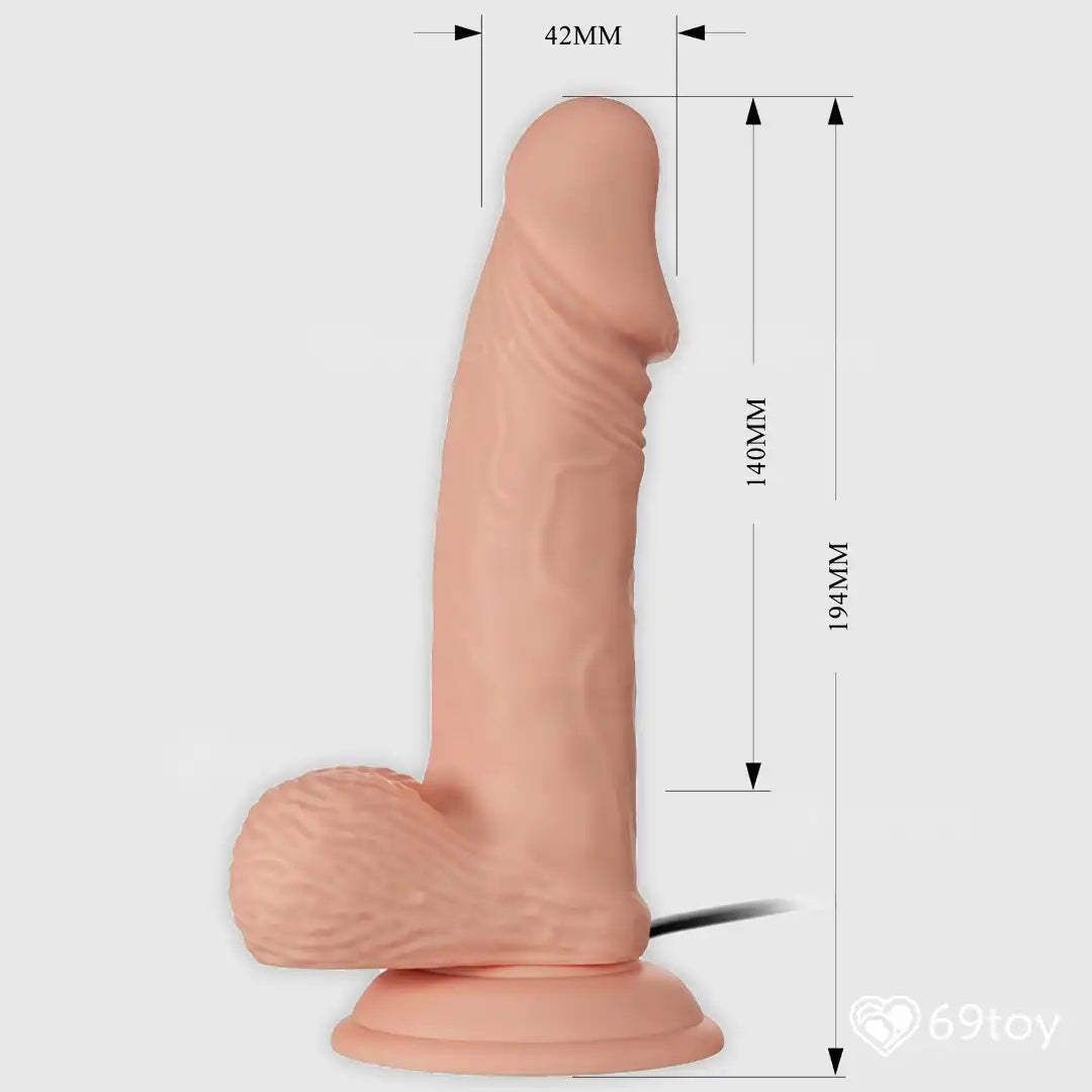 Zebulon Lifelike Slide Skin Vibrating Dildo